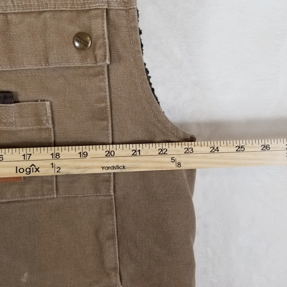 Carhartt Hooded Vest Mens‎ Large Brown Sherpa Lined Duck Canvas 100114 903